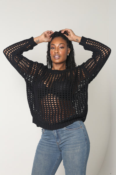 トップス birthdeath fishnet sweater トップス birthdeath fishnet sweater EASEDAILY Women's Fishnet Mesh