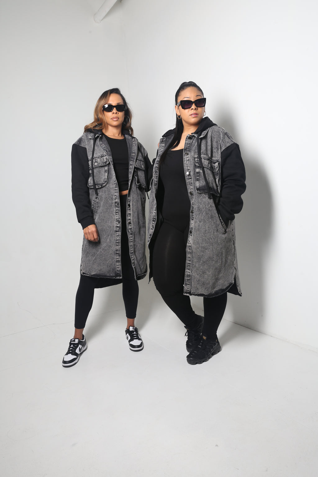 Hooded Denim Jacket | Black - MishMash Boutique