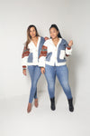 Graphic Denim Cardigan - MishMash Boutique