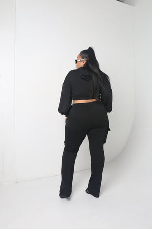 Crop Jogger Set | Black - MishMash Boutique