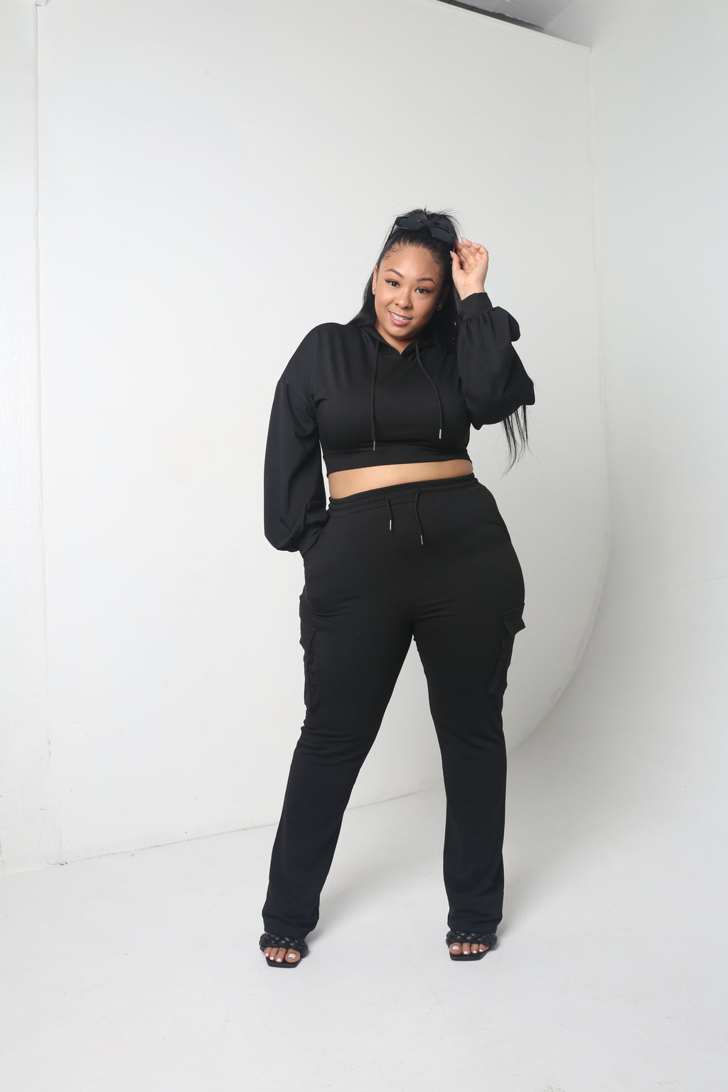 Crop Jogger Set | Black - MishMash Boutique