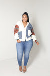 Graphic Denim Cardigan - MishMash Boutique
