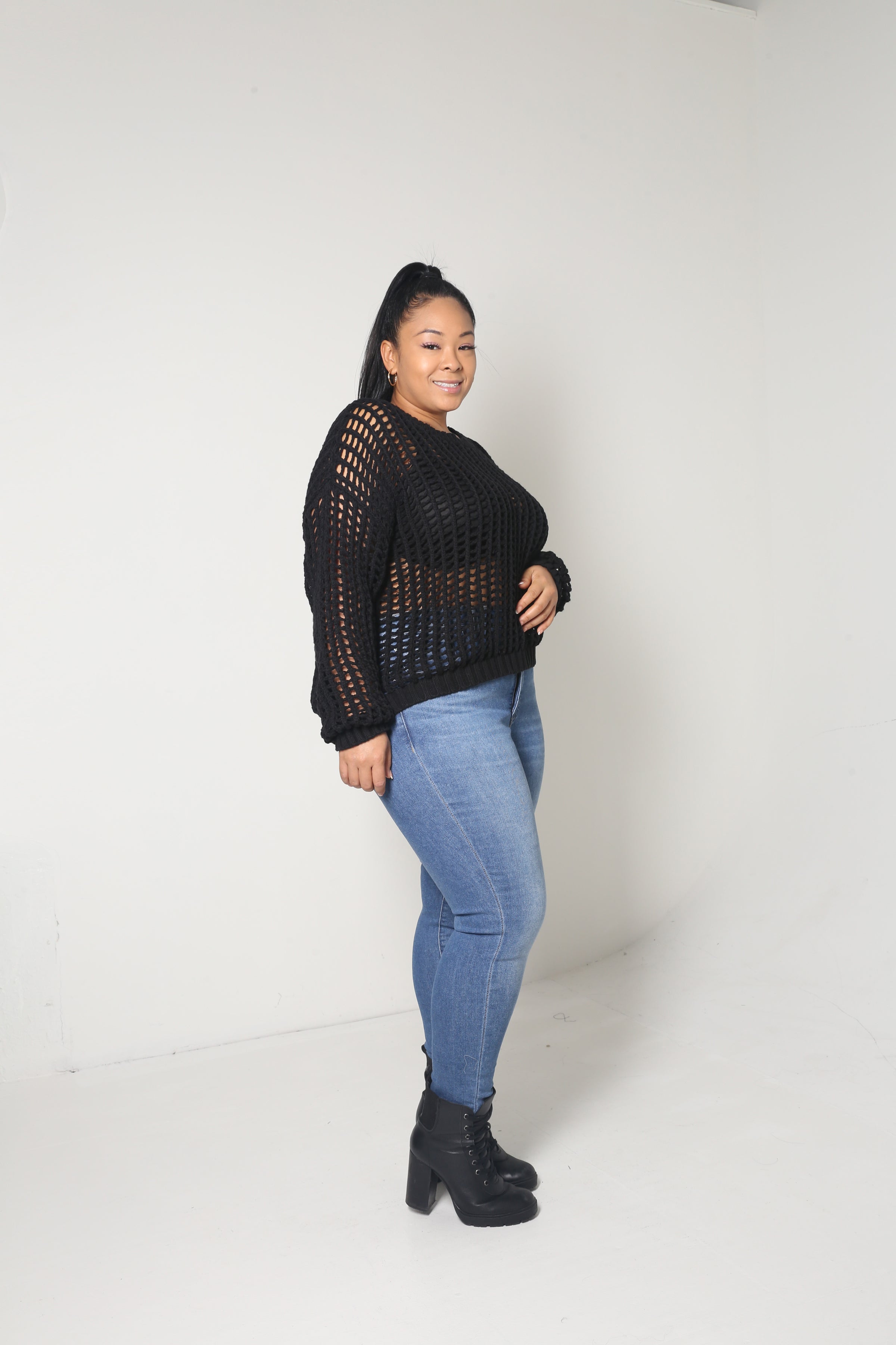 Fishnet Sweater | Black