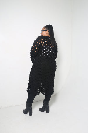 Waffle Cardigan | Black - MishMash Boutique
