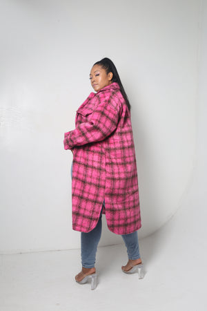 Get Plaid Shacket | Pink - MishMash Boutique