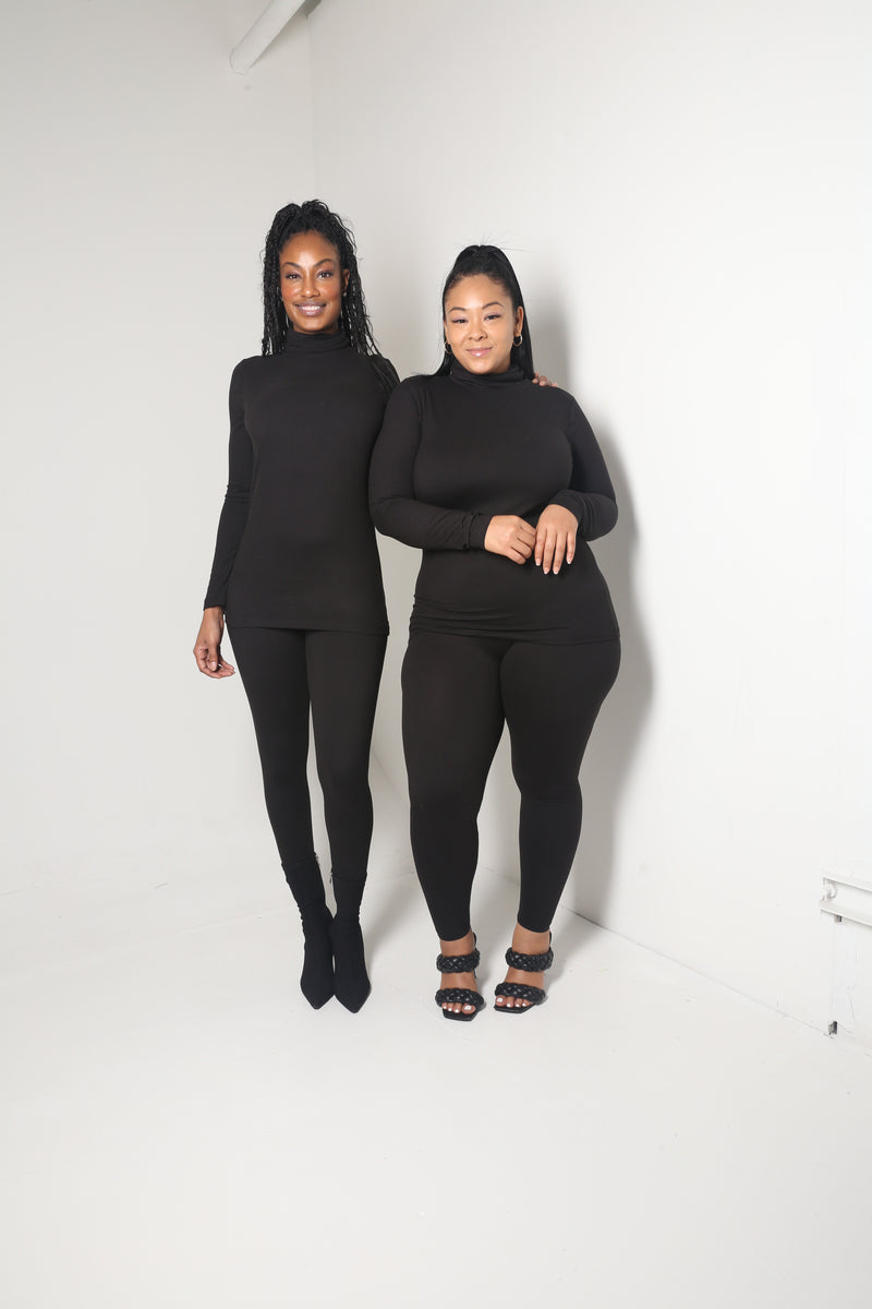 Mock Neck Legging Set | Black - MishMash Boutique