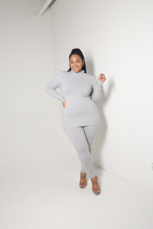 Mock Neck Legging Set | Grey - MishMash Boutique