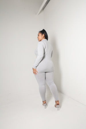 Mock Neck Legging Set | Grey - MishMash Boutique