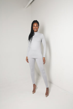 Mock Neck Legging Set | Grey - MishMash Boutique