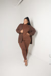 Waffle Cardigan | Brown