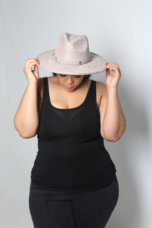 Suede Fedora Hat | Taupe - MishMash Boutique