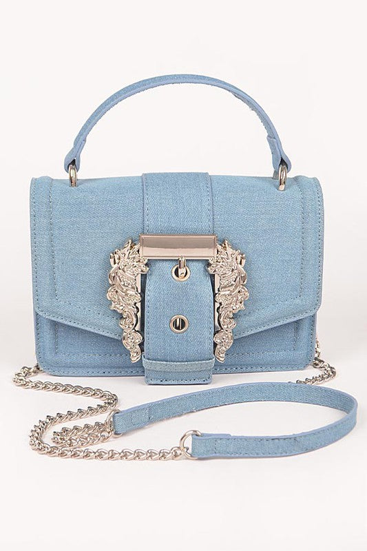 Buckled Denim Handbag - MishMash Boutique