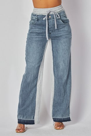 Denim Sweatpants - MishMash Boutique