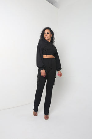 Crop Jogger Set | Black - MishMash Boutique