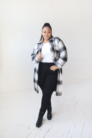 Plaid Shacket | Black - MishMash Boutique