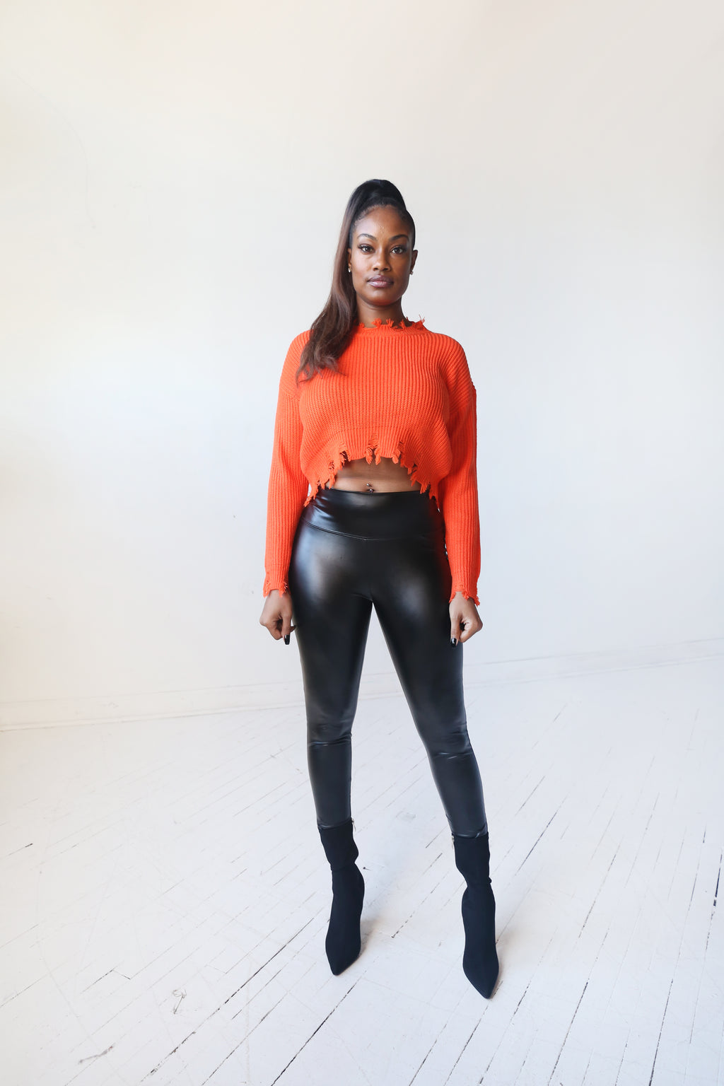 To Shreds Sweater | Orange - MishMash Boutique