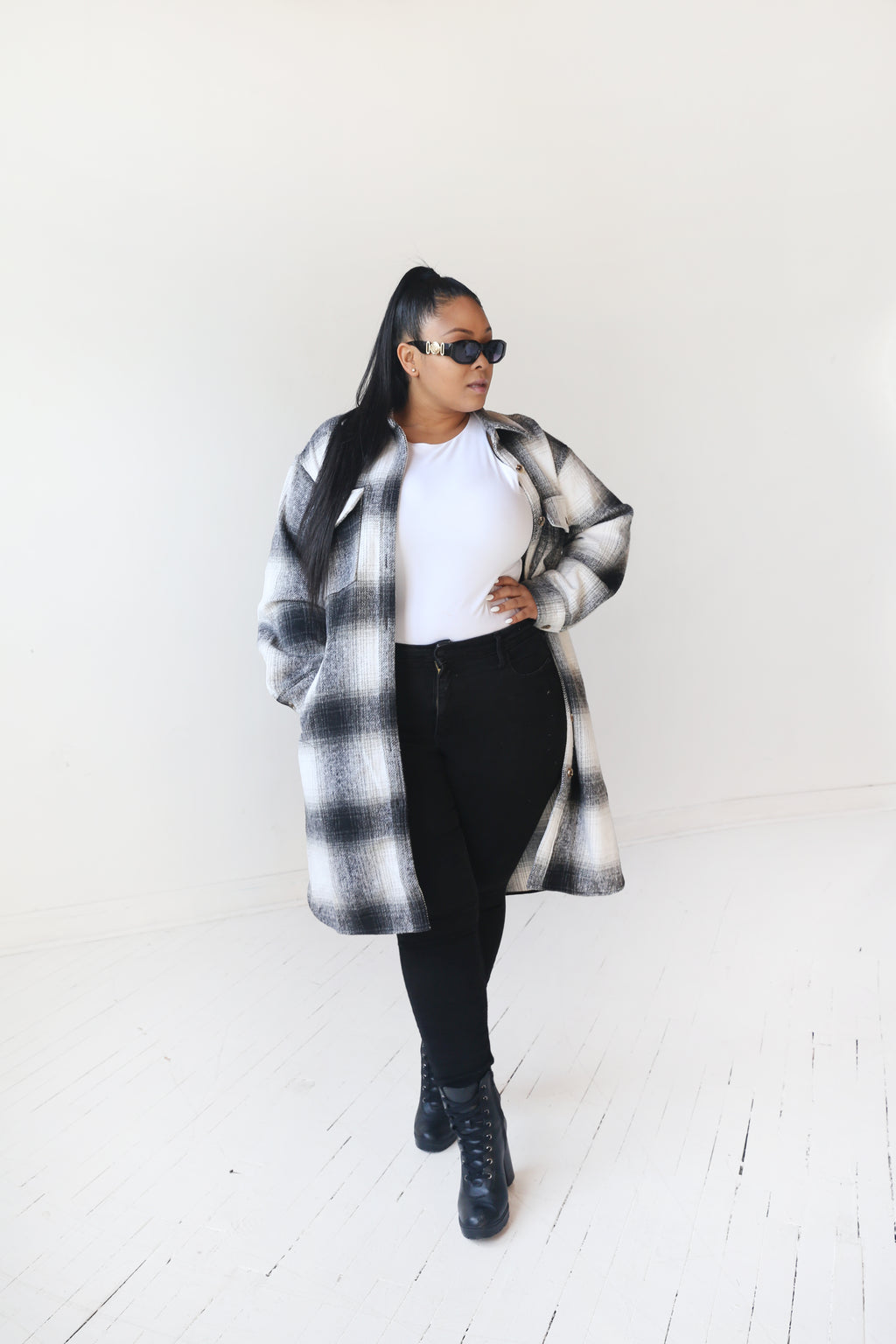 Plaid Shacket | Black - MishMash Boutique