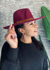 Skye Fedora Hat | Burgundy - MishMash Boutique