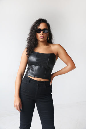 Leather Corset | Black - MishMash Boutique