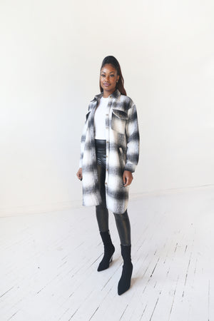 Plaid Shacket | Black - MishMash Boutique