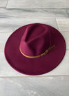 Skye Fedora Hat | Burgundy - MishMash Boutique