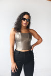 Leather Corset | Pewter - MishMash Boutique