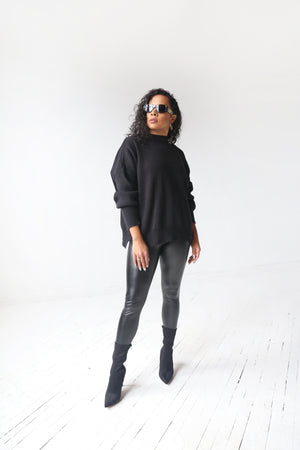 Knitted On Sweater | Black - MishMash Boutique