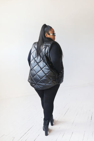 Puffed Vest | Black - MishMash Boutique