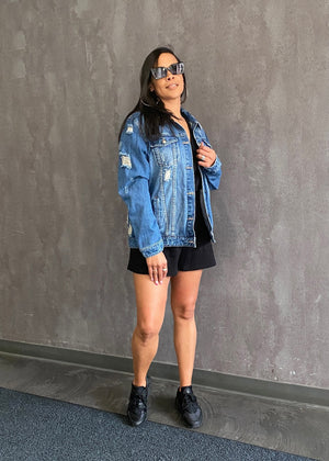 Fashion Tour Denim Jacket | Blue - MishMash Boutique