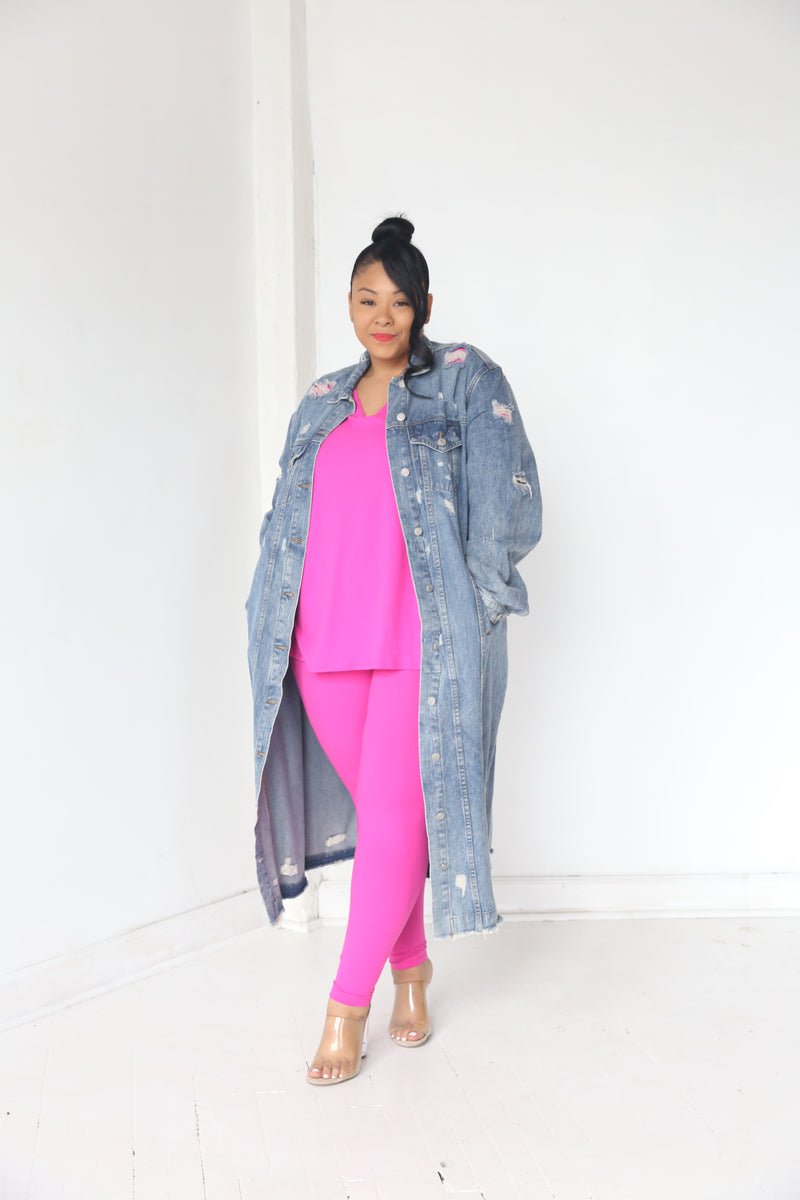 Draped in Denim Jacket - MishMash Boutique