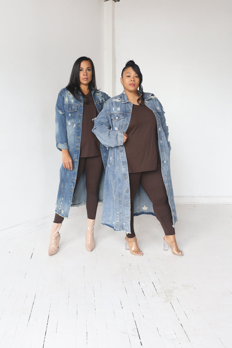 Draped in Denim Jacket - MishMash Boutique